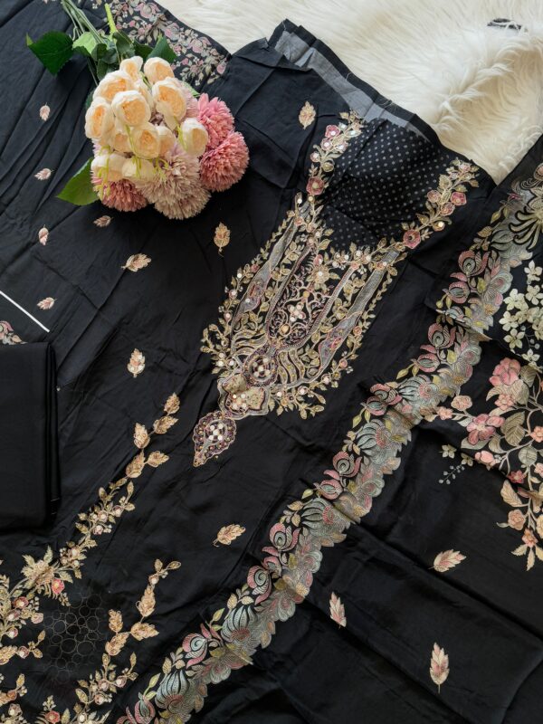 Digital Printed Muslin Black