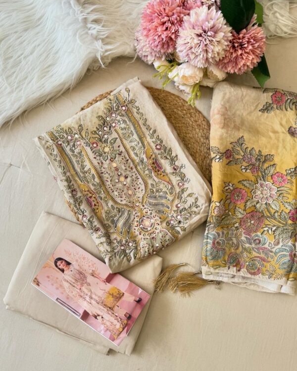 Digital Printed Muslin White - Image 2