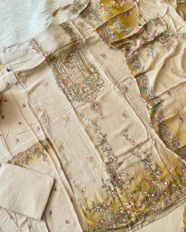 Digital Printed Muslin White