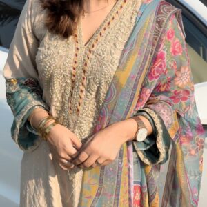 Rayon Fully Embroidered Suit-3754