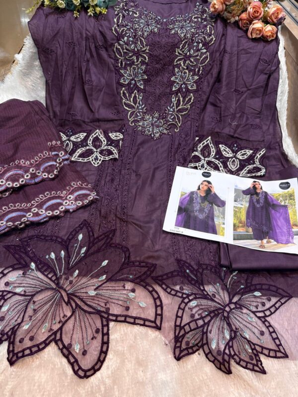 Cutwork daman Suit- 1667 - Image 6