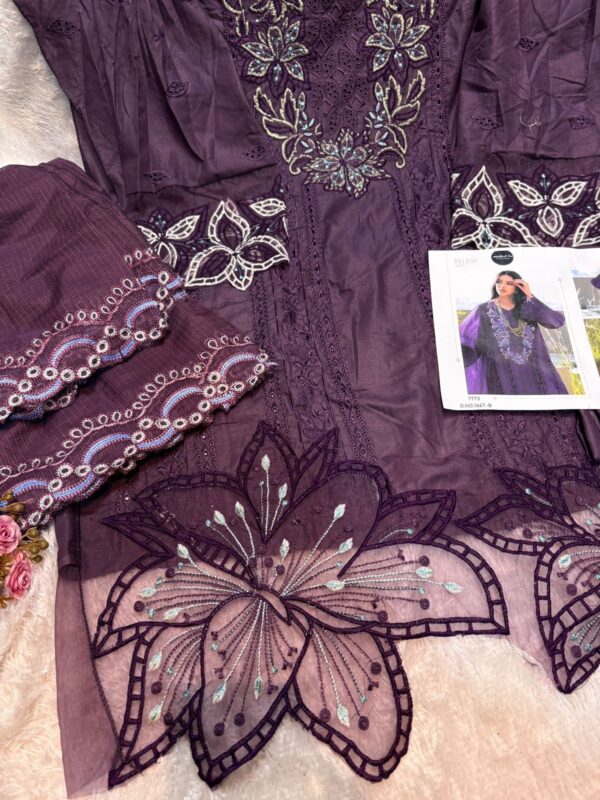 Cutwork daman Suit- 1667 - Image 5